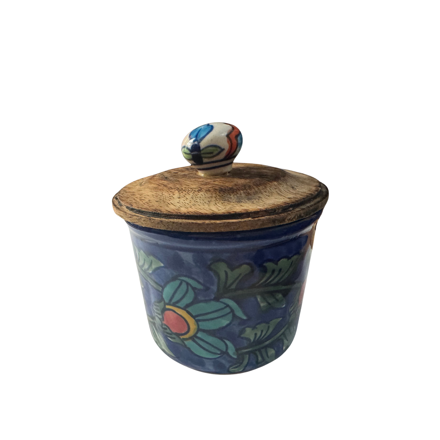 2 Floral Print Ceramic Sugar and Spice Containers