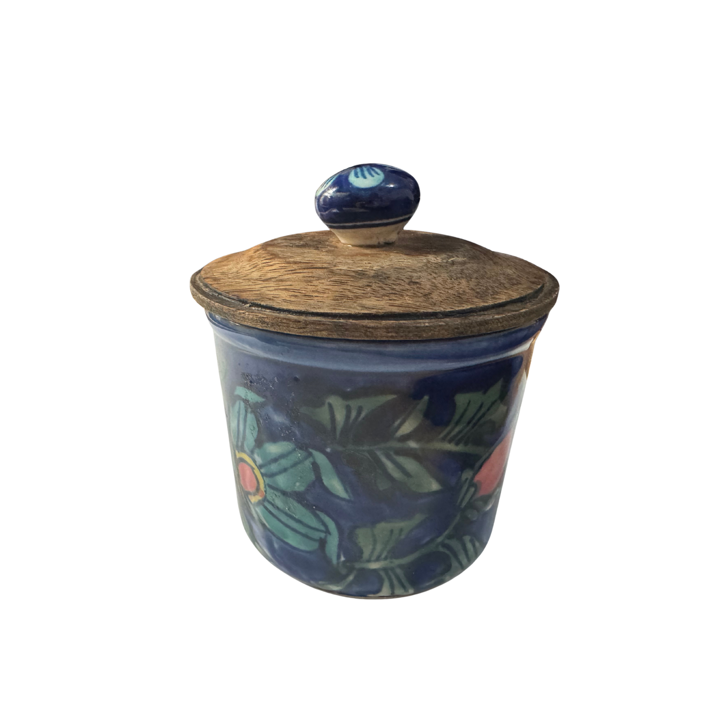 2 Floral Print Ceramic Sugar and Spice Containers