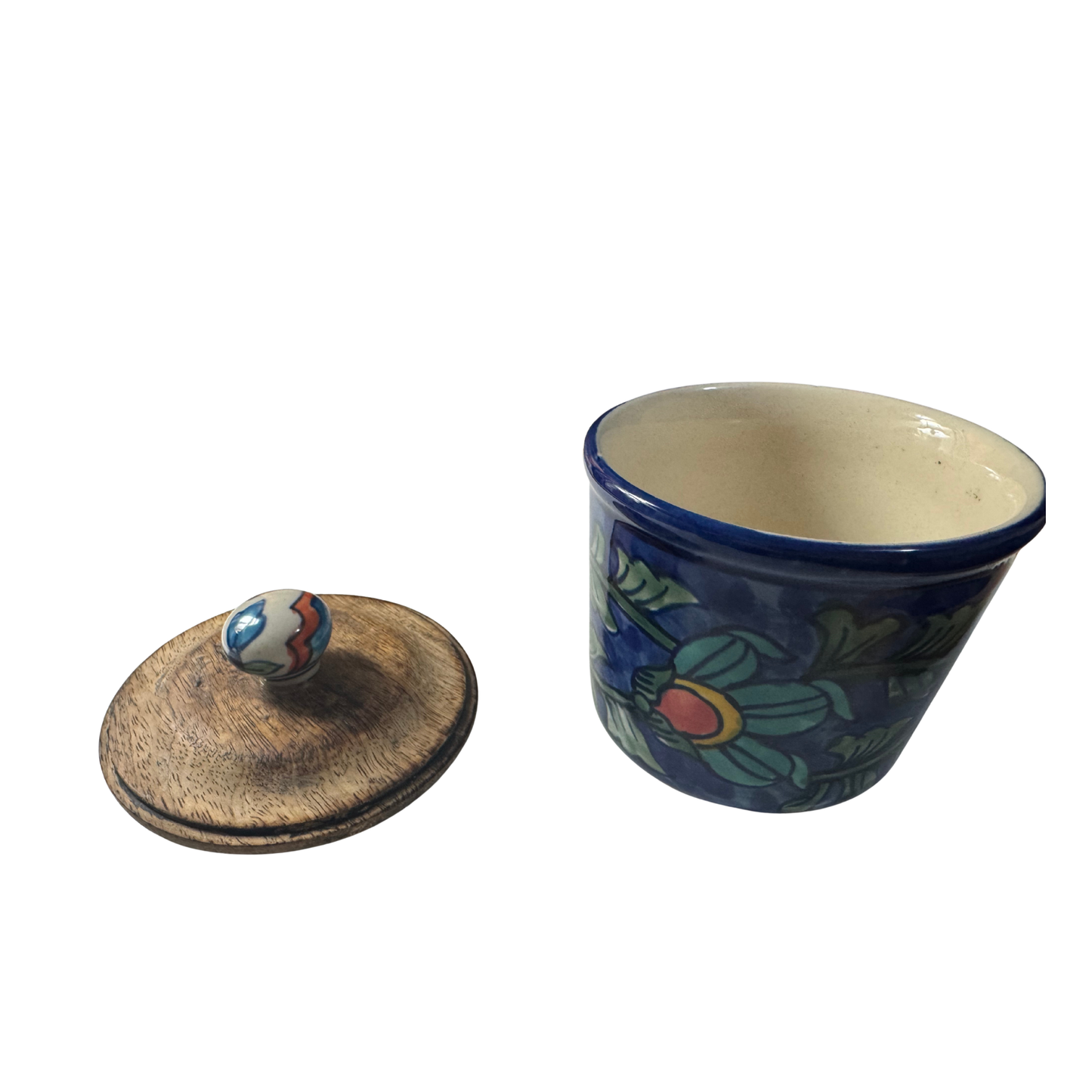 2 Floral Print Ceramic Sugar and Spice Containers