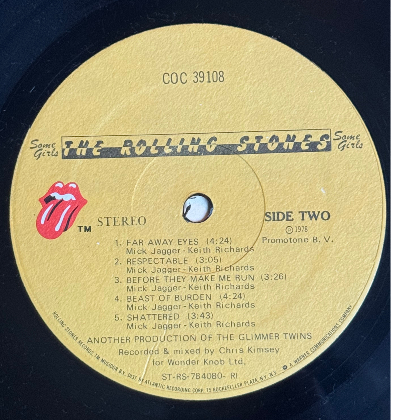 Vintage Rolling Stones "Some Girls" LP-1978