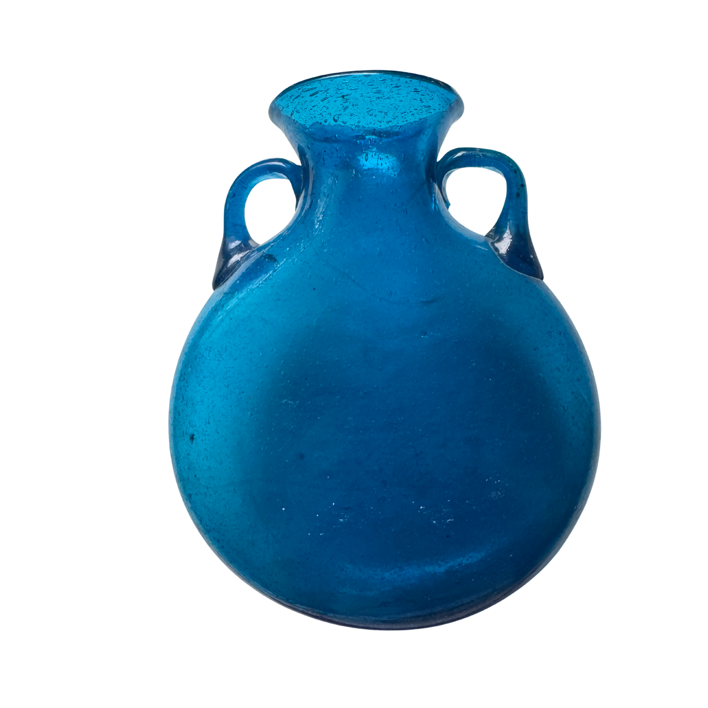 Colbalt Blue Mid Century Modern Hand Blown Glass Hanging Vase